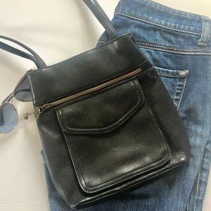 Black FOSSIL Handbag Genuine Leather shoulder bag